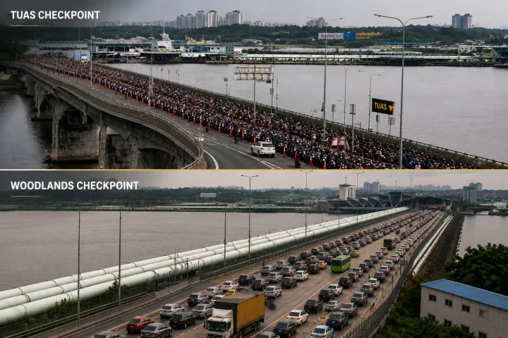 Johor Bahru checkpoint and commercial cross-border transfer to Singapore