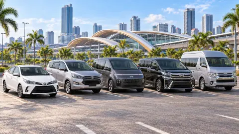 Sedan, MPV and van examples for private transfer passenger and luggage planning
